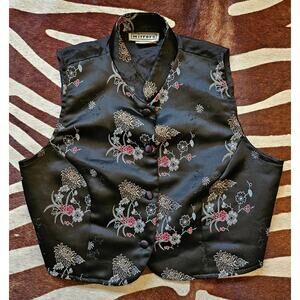 Vintage 90s Mirrors Crop Asian Silky Vest Women’s Sz S